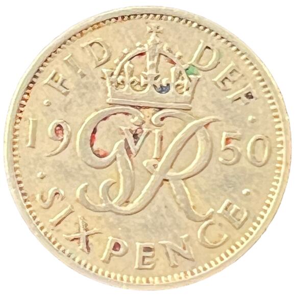 1950 SIXPENCE BRIDAL LUCKY MONEY SHOE - Picture 3 of 3